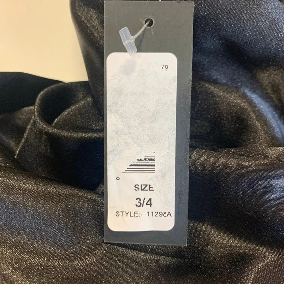 Jump Apparel Nordstrom Black Satin V-Neck Cross Back Mini Dress Size 3/4 NWT - Picture 10 of 14